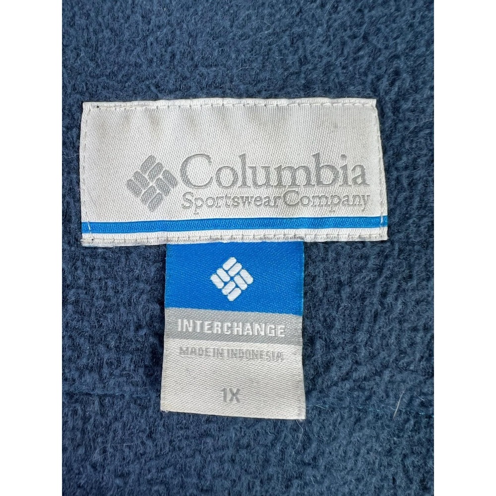 Columbia Jacket Womens Plus 1X Blue Fleece Interchange Full Zip Quilted Outdoor - Picture 7 of 11